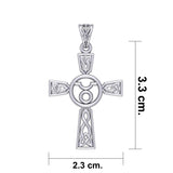 Celtic Cross Taurus Astrology Zodiac Sign Silver Pendant TPD5949 - Jewelry