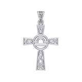 Celtic Cross Libra Astrology Zodiac Sign Sterling Silver Pendant TPD5954