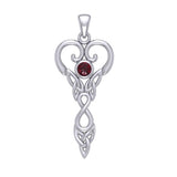 Celtic Infinity Goddess with Birthstone Silver Pendant TPD5960 - Jewelry