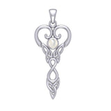 Celtic Infinity Goddess with Birthstone Silver Pendant TPD5960 - Jewelry