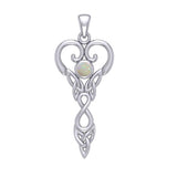 Celtic Infinity Goddess with Birthstone Silver Pendant TPD5960 - Jewelry