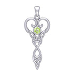 Celtic Infinity Goddess with Birthstone Silver Pendant TPD5960 - Jewelry