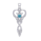 Celtic Infinity Goddess with Birthstone Silver Pendant TPD5960 - Jewelry