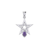 Five-Pointed Star Spirit Sterling Silver Pendant with Gemstone TPD5963