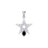 Five-Pointed Star Spirit Sterling Silver Pendant with Gemstone TPD5963