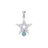 Five-Pointed Star Spirit Sterling Silver Pendant with Gemstone TPD5963