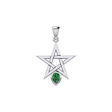 Five-Pointed Star Spirit Sterling Silver Pendant with Gemstone TPD5963