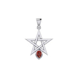 Five-Pointed Star Spirit Sterling Silver Pendant with Gemstone TPD5963