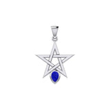 Five-Pointed Star Spirit Sterling Silver Pendant with Gemstone TPD5963