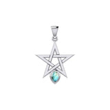 Five-Pointed Star Spirit Sterling Silver Pendant with Gemstone TPD5963