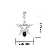 Five-Pointed Star Spirit Sterling Silver Pendant with Gemstone TPD5963