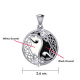 Celtic Yin Yang Cat Silver Pendant TPD5981 - Jewelry