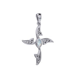 Sterling Silver Jewelry Celtic Cross Pendant with Gem