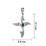 A beautiful statement of pride and faith ~ Sterling Silver Jewelry Celtic Cross Pendant with Gem TPD5988 - Jewelry