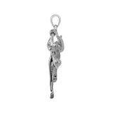 Beautiful Acrobat Lady With Her Magical Aerial Hoop Silver Pendent TPD5998 - Jewelry