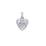 Celtic Infinity Knotwork Heart Silver Pendant TPD6020