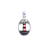 Lighthouse and Gem Silver Pendant TPD603 - Jewelry