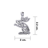 Celtic Spiral Rabbit or Hare Silver Pendant TPD6037 - Jewelry
