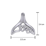 Celtic Whale Tail And Double Heart Silver Pendant TPD6054 - Jewelry