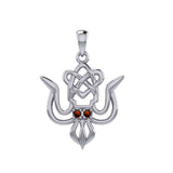 Cuttlefish with Celtic Heart and Gemstone Eyes Silver Pendant TPD6077 - Jewelry
