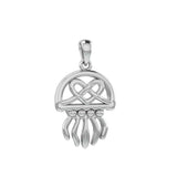 Jellyfish with Celtic Heart Silver Pendant TPD6078