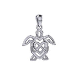 Celtic Turtle And Heart Pendant TPD6081