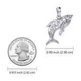 Celtic Whale with Double Heart Silver Pendant TPD6099 - Jewelry