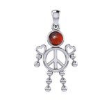 Peace Love and Celtic Tritinty Knot Doll Silver Pendant TPD6106 - Jewelry