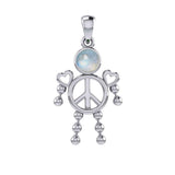 Peace Love and Celtic Tritinty Knot Doll Silver Pendant TPD6106