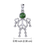Peace Love and Celtic Tritinty Knot Doll Silver Pendant TPD6106 - Jewelry