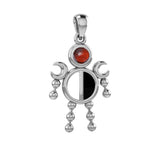 Half Moon Phase Silver Doll Pendant With Gem TPD6107 - Jewelry