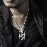 The Trishul Om Swastik Symbols Silver Pendant with Gemstone TPD7002 - Jewelry