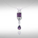 Celtic Knotwork and Gems Silver Pendant TPD701 - Jewelry