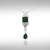 Celtic Knotwork and Gems Silver Pendant TPD701 - Jewelry