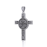 Celtic Knotwork Triskele Cross Silver Pendant TPD705