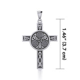 Celtic Knotwork Triskele Cross Silver Pendant TPD705 - Jewelry