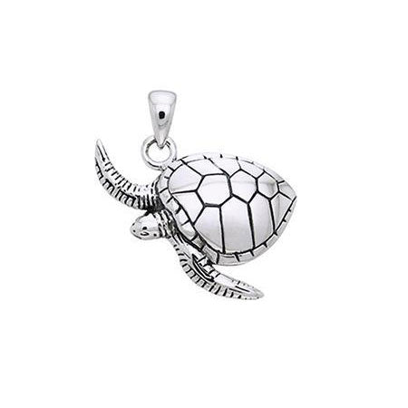 Silver Sea Turtle Pendant TPD828 – Peter Stone Jewelry