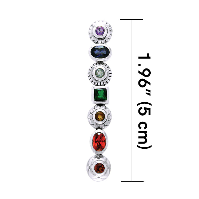 Silver Chakra with Gems Pendant TPD858