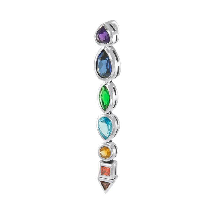 Silver Chakra with Gems Pendant TPD859 - Jewelry