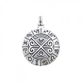 Zodiac Symbol Wheel Silver Pendant TPD870 - Jewelry