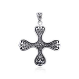 Celtic Knotwork Cross of the Spirit Silver Pendant TPD988 - Jewelry