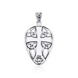 Celtic Knotwork Cross Shield Silver Pendant TPD990 - Jewelry