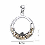 Celtic Claddagh & Celtic Knotwork Silver and Gold Pendant TPV1442