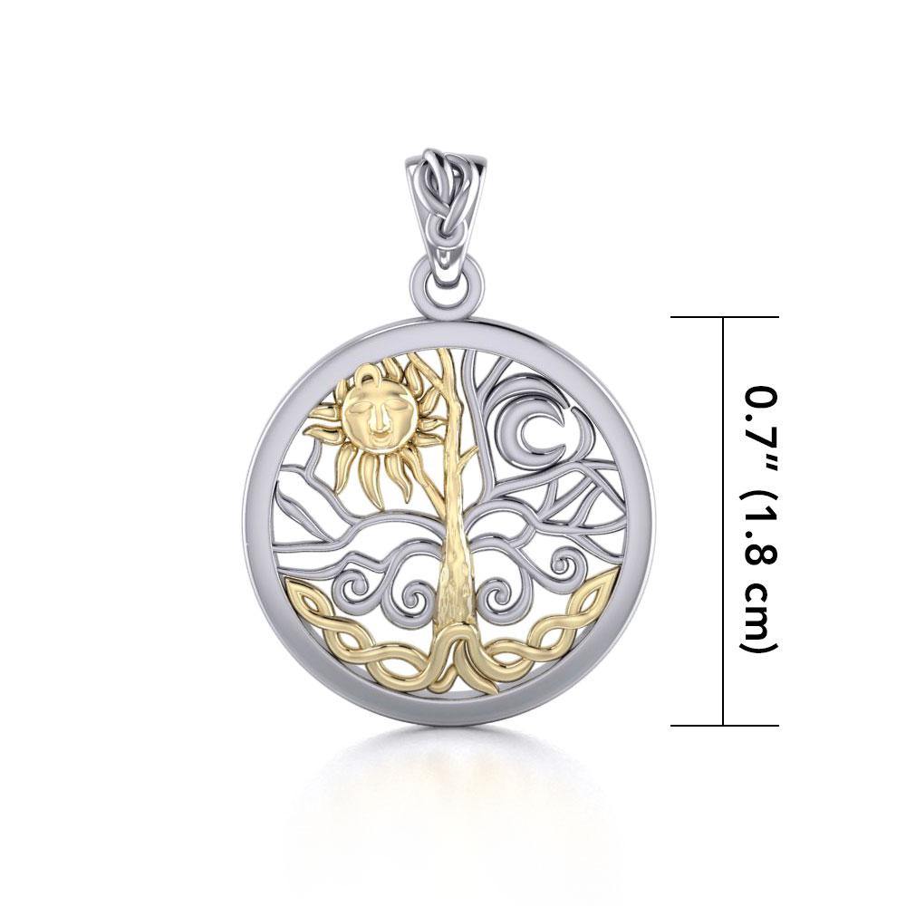 A Lifetime Treasure ~ 14k Gold accent and Sterling Silver Jewelry Pendant TPV3109 - Jewelry