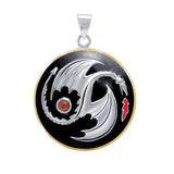 Oberon Zell Yin Yang Dragon Silver and 14K Gold Accent Pendant TPV3207