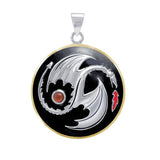 Oberon Zell Yin Yang Dragon Silver and 14K Gold Accent Pendant TPV3207 - Jewelry