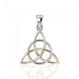 The Divine Power of Triquetra Sterling Silver and 14K Gold Accent Pendant TPV3378