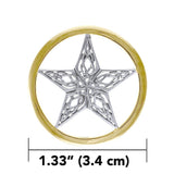 A Timeless Magick in Celtic Knotwork ~ A Silver Star in Gold Pendant TPV3459 - Jewelry