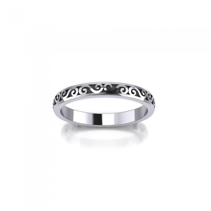 Celtic Silver Spiral Ring TR014 - Jewelry