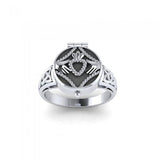 Irish Claddagh Sterling Silver Poison Ring TR1358 - Jewelry